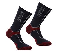 (6 UK-8 UK, Dark Grey/Rio Red) Regatta Mens Merino Wool Hiking Socks