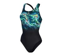 (6 UK, Black/Blue) Speedo Womens/Ladies Placement Digital One Piece Swimsuit