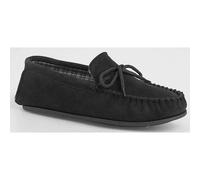 (6 UK, Black) Mokkers Mens Bruce Real Suede Moccasin Slippers