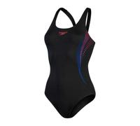 (6 UK, Black/Red) Speedo Womens/Ladies Placement Abstract Muscleback One Piece Swimsuit