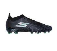 (6 UK, Black/Silver) Skechers Mens Crackle Effect Firm Ground Football Boots