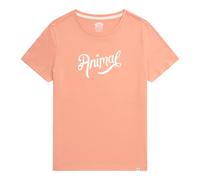(6 UK, Coral) Animal Womens/Ladies Script Organic Logo T-Shirt