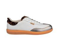 (6 UK, Gravel/White) Ecco Womens/Ladies Leopard Print Leather Flat Court Trainers
