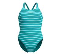 (6 UK, Green/White) Speedo Womens/Ladies Medalist Striped Endurance+ One Piece Swimsuit
