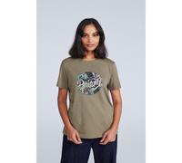 (6 UK, Khaki Green) Animal Womens/Ladies Canopy Carina Back Print Organic T-Shirt