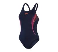 (6 UK, Navy/Pink) Speedo Womens/Ladies Placement Abstract Muscleback One Piece Swimsuit