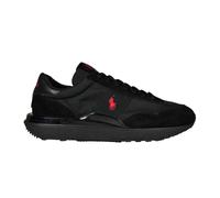 (6 UK, Triple Black) Ralph Lauren Mens Train 89 Embroidered Logo Suede Chunky Platform Trainers
