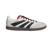 (6 UK, White/Black/Ruby) Adidas Mens Predator Freestyle Stripe Detail Leather Futsal Trainers
