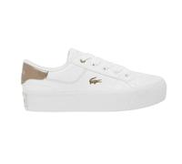 (6 UK, White/Bronze) Lacoste Womens/Ladies Ziane Leather Platform Trainers