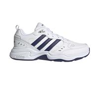 (6 UK, White/Navy/Grey) Adidas Mens Strutter Coated Leather Shoes