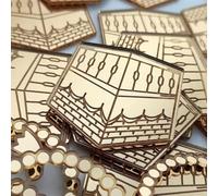 6 Umrah Mubarak Cupcake Discs, Gold, Hajj Discs, Toppers, Kaaba, Kabah, Cupcake Disc, Acrylic, Reusable CupCake Topper, Charm, Gift Wrapping, Decorations.
