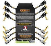 6 Units - 5 Inch - WBC-PRO-Pedal - 22 AWG - Low-Cap (18pF/ft) - Pro-Grade - Graphite-Based - Dual-Shielded Pedal, Effects, Patch, Instrument Cable with Neutrik-Rean Gold Plated Pancake TS Connectors