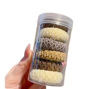 6 Units Extra Firm Woven Hair Rings Flexible Stretch Ponytail Accessories for Exercise Routines Daily Use Thick Braided Hair Ties High Elasticity