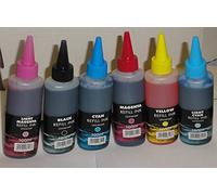 6 Universal Printer Refill Ink Dye Bottles For Ciss Or Refillable Cartridge