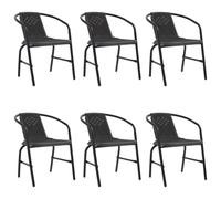 (6) vidaXL 2/4/6/8x Garden Chairs Plastic Rattan and Steel Outdoor Armchair Seat
