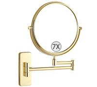 6" Wall Mounted Makeup Mirror - Double Sided 3X Magnification Rotatable & Extendable Vanity Mirror Brushed Nickel Finish for Bathroom & Makeup Station