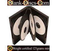 6 Way 22mm DVD Multi Cases Black - Pack of 5-Cases - Heavy duty 125grams Black PP Case