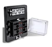 6 Way Blade Fuse Box with Ground Negative Bus bar for Automotive [ATC/ATO Blade Fuses] [100 Amp] [LED] [Protection Cover] [12V - 30V DC] Auto Marine Ground Fuse Block