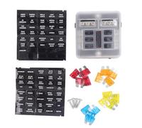 6 Way Block, Automotive Blade Box with LED Indicator, 12V - 24V DC ATO ATC Holder for Car Marine RV Boat, 100A Max with Red Blown - Alert