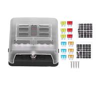 6 Way Block Blade Box Holder with LED Indicator, Automotive Marine Box for Car Boat RV 12V 24V DC, Includes Assorted and Stickers