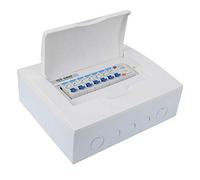 6 Way Consumer Unit Board, 63A Circuit Breaker, 30mA RCD, 4 MCBs - Plastic Leakage Protection Panel for Safe Home Electrical Installation