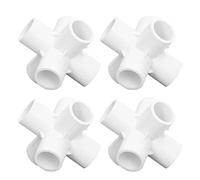 6 Way Pipe Fittings, PVC Pipe Connector Side Outlet Elbow Fittings | 90 Degree Pipe Coupling 10PCS 20mm Inner Diameter for Industrial Pipe Shelves Bracket, Industrial Vintage Furniture