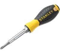 6 Way Screwdriver Yellow and Black, Includes Phillips and Slotted Drivers