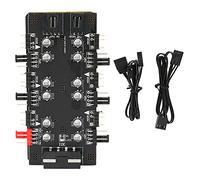 6 Way Splitter Hub for ARGB Lighting and PWM Fan Control, 4PIN PWM Speed Regulation + 3PIN ARGB Light Expansion Board, PCB Board with Magnetic & Adhesive Mounting, for PC Build and (IDE interface)