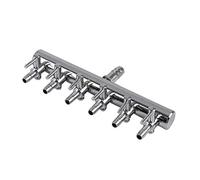 6 Ways 8 to 4MM Stainless Steel Aquarium Outlet Inline Air Pump Flow Lever Control Valve Manifold Splitter Tap Distributor Silver