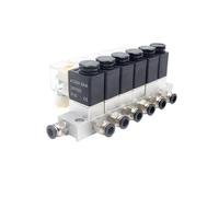 6 Ways Pneumatic Combination Single Electronic Control Switch on/Off Multi Way Solenoid Group 2V025(220 Volt)