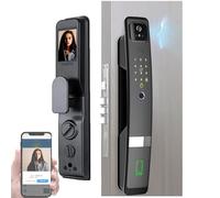 6 Ways to Unlock Smart Door Lock, 3D Face + Fingerprint Recognition, Key/Ic Card/USB Charging, Tuya/Smart Life App - Digital Password Lock