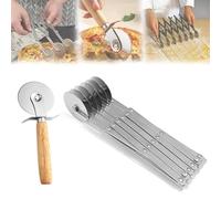 6 Wheel Pastry Cutter, Stainless Steel Manual Adjustable Dough Cutter with Single Wheels Pastry Cutter, Pizza Slicer Pasta Making Tool, Biscuits Cakes Dough Kitchen DIY Tool