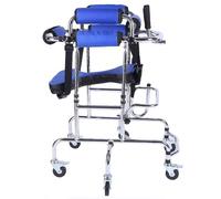 6-Wheel Rollator Walker with Seat, Portable Stand Upright Walker for Kids Disability Rehabilitation Training Lightweight Aluminium Rollator with Height Adjustable Seat