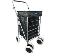 6 Wheel Strong Shopping Trolley Travel Market Walk Push Cart Beautiful Color Wheeled Bag (Green, 6 Wheel 60 L)