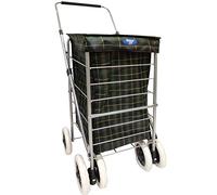 6 Wheel Strong Shopping Trolley Travel Market Walk Push Cart Beautiful Color Wheeled Bag (Green, 6 Wheel 47 L)