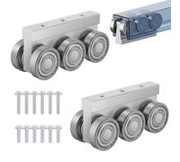 6 Wheel Trolley Assembly M5 Thread Rollers Four Bearing Trolley Assembly for 1-5/8" Wide and All 1-5/8" or Taller Strut Channel… (2)