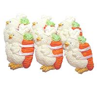 6 White Baby Chicks Handmade Easter Cake Cupcake Decorations