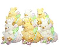 6 White Yellow Mix Chicks Easter Egg Cake CupcakeToppers