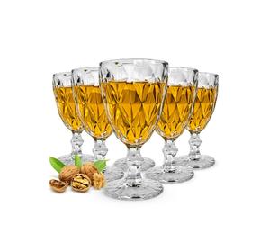 6 Wine Glasses With Polish 300ml on Base Red Wine Glasses White Drinking Glasses