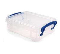6 x 0.35 Litre Really Useful Box Storage Boxes with Lids, Transparent
