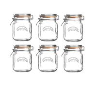 6 x 1.5L Litre Square Kilner Clip Top Glass Food Storage Jar Canister Preserver