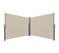 6 x 1.6 M Double Canopy Pull-Out Side Awning Sun Rain Outdoor Protection w/ Steel Frame Retractable Garden Privacy Home Commercial Beige