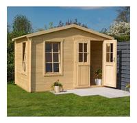 6 x 10 Garden Studio Log Cabin (19mm Wall Thickness) Cheshire Natural One Size