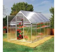 6'x10' Palram Mythos Large Walk In Silver Polycarbonate Greenhouse (1.8x3m)