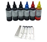 6 x 100ml Black Cyan Magenta Yellow Bottled Ink Compatible with epson XP Expression seris Printers Ink Refillable Ciss Cartridge Sytems Includes Blunt Needle and Syringe for refilling