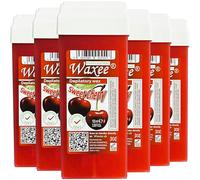 6 x 100ml roll on wax cartridge, roller wax refill, COLOPHONY FREE, Waxee (Cherry)