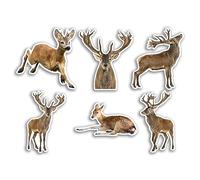 6 x 10cm Deer Vinyl Stickers - Roe Reindeer Funny Animal Pattern Nature Pets Face Wild Girls Boys Travel Scrapbooking #80819
