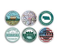 6 x 10cm Nebraska Vinyl Stickers - Lincoln Omaha US State America Travel Map Flag Holiday Luggage Design Gift #78835