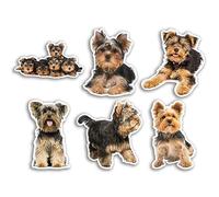 6 x 10cm Yorkshire Terrier Vinyl Stickers - Yorkie Dog Puppy Animal Pattern Nature Pets Face Wild Girls Boys Travel Scrapbooking #80813