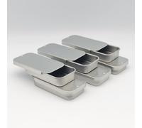 6 x 10ml Rectangular Tin with Sliding Lid - Small Travel Container/Sweets/Lip Balm/Favour/Gift/Pill/Cosmetic Box